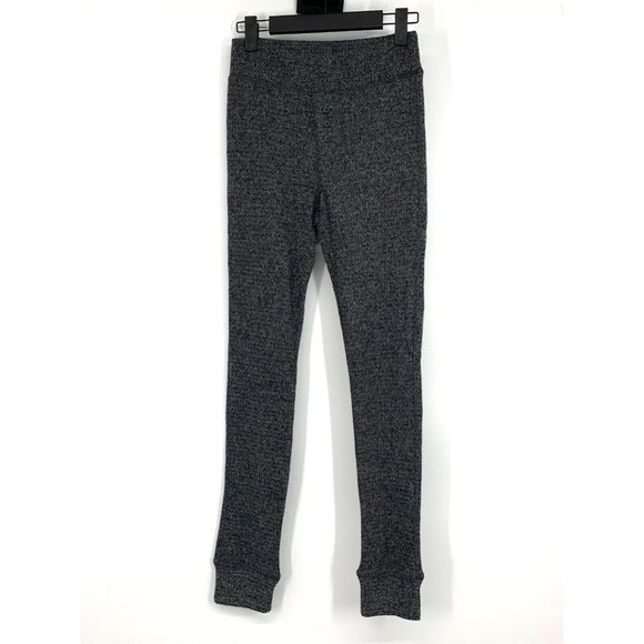 Aerie Leggings Black Gray Lounge Pull On Waffle Knit High Rise - Picture 5 of 13